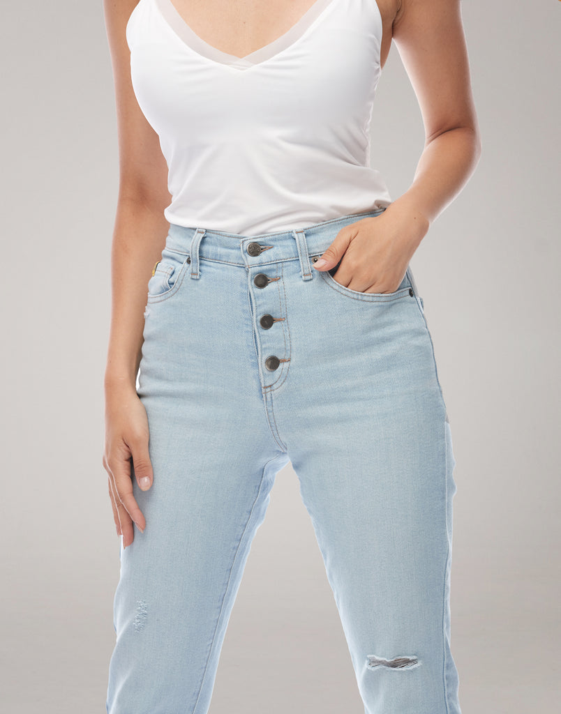 EMILE high-waist skinny jeans - Light denim