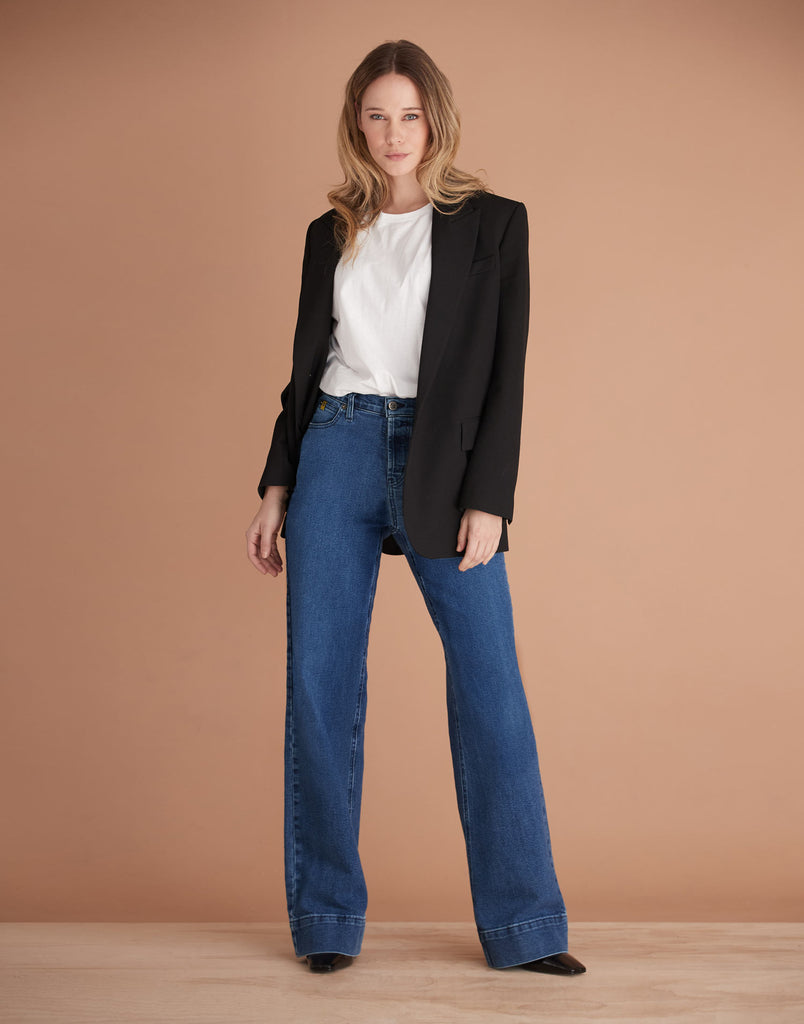 LILY WIDE LEG JEANS / BLUE FLARE