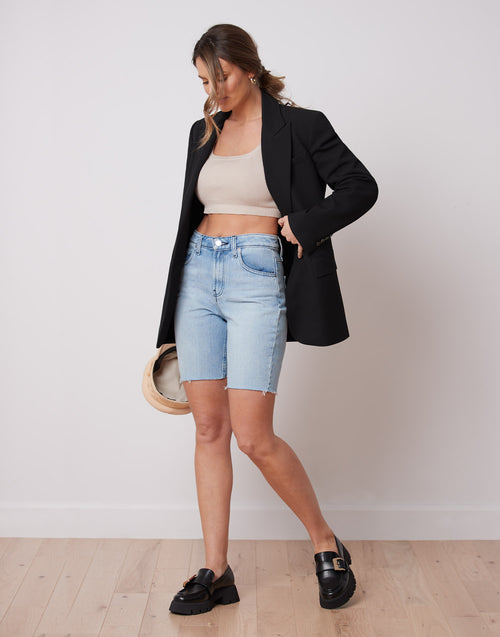 Knee length cheap shorts denim