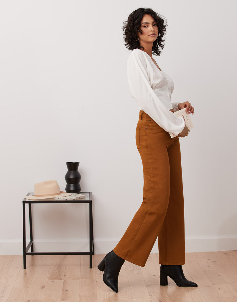 LILY WIDE LEG JEANS / CANNELLE