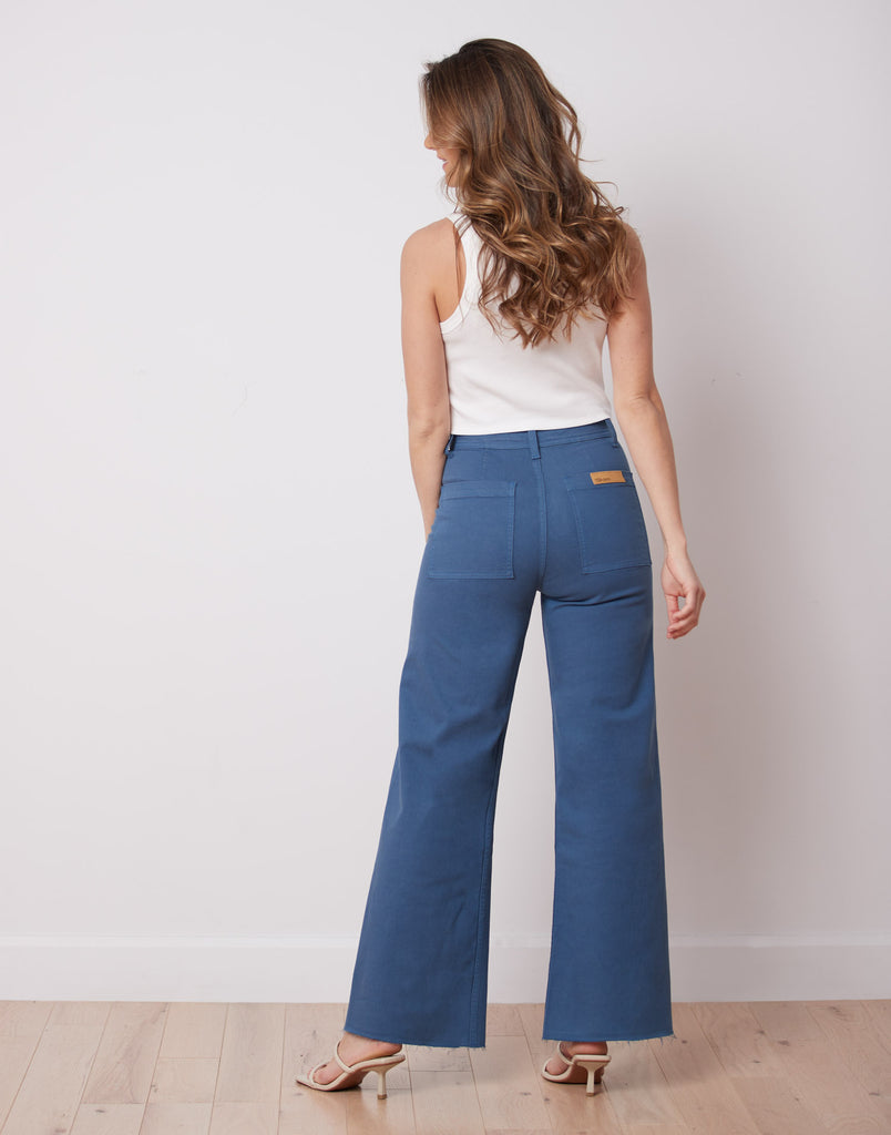 LILY WIDE LEG PANT / BACKPACK BLUE