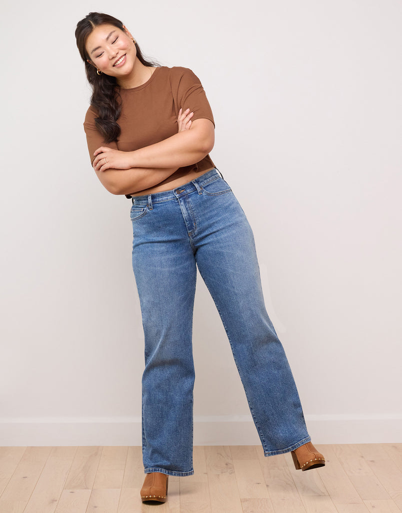 LILY WIDE LEG JEANS / FADED BLUE