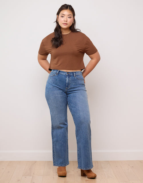 Mid Blue Wide Leg Jeans