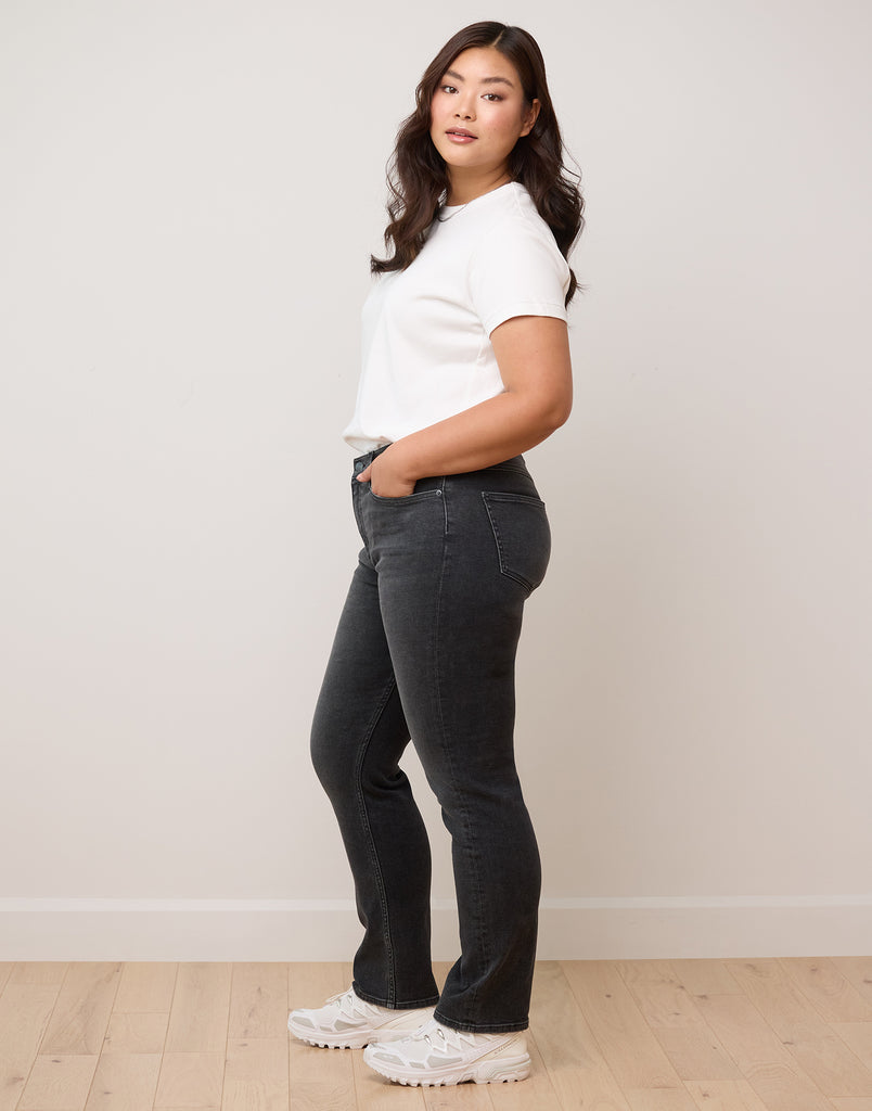 Womens Workout Yoga Realistic Black Distressed Denim Jeans