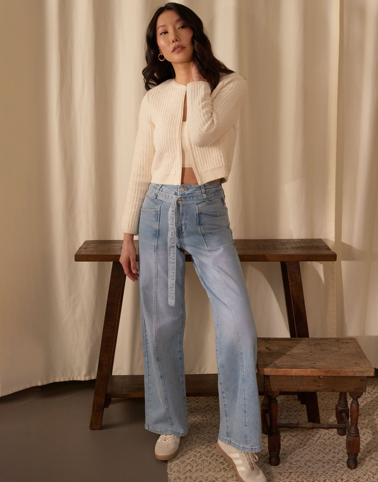 LILY WIDE LEG JEANS / COTTAGE BLUE