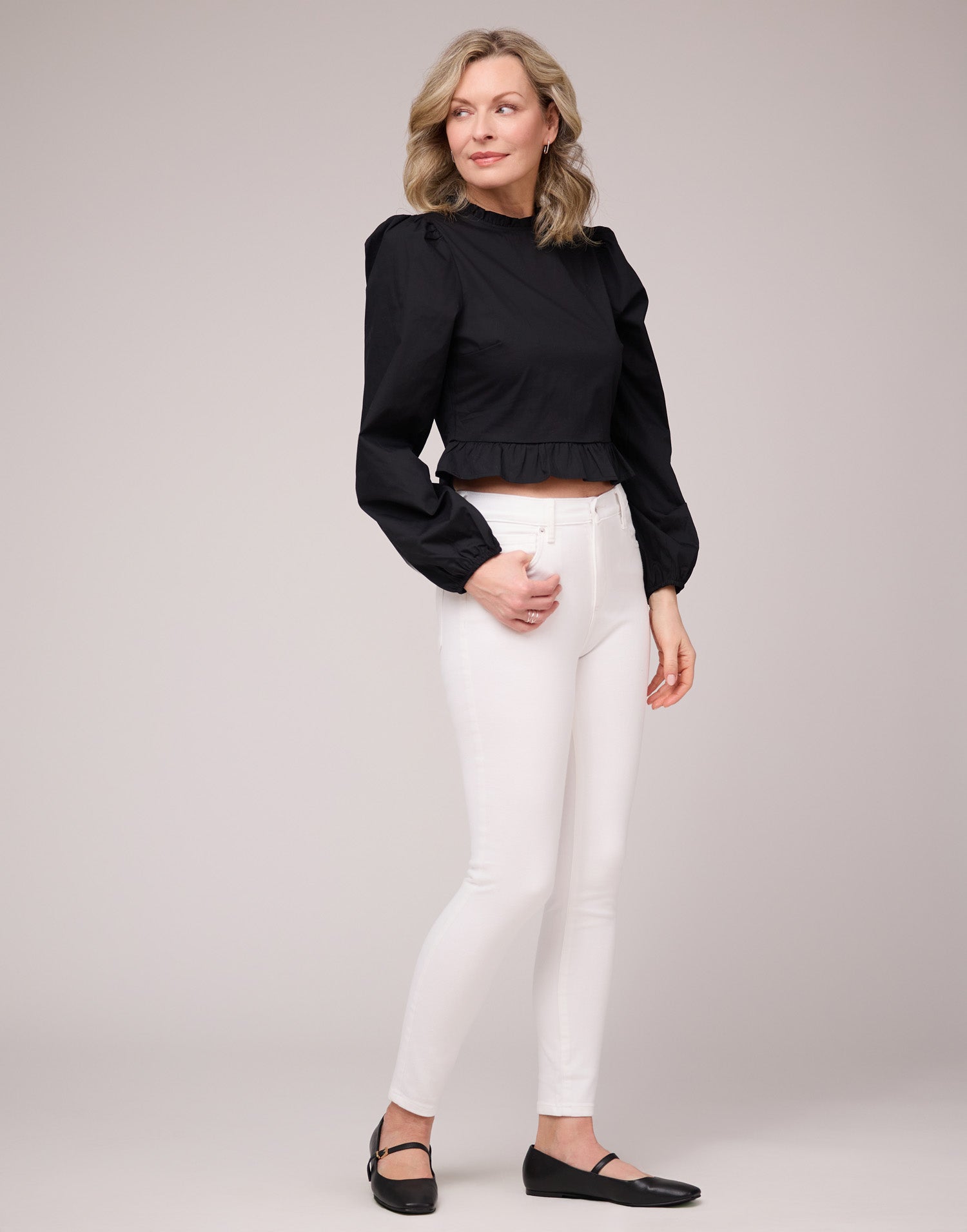 RACHEL SKINNY JEANS / WHITE SHELL