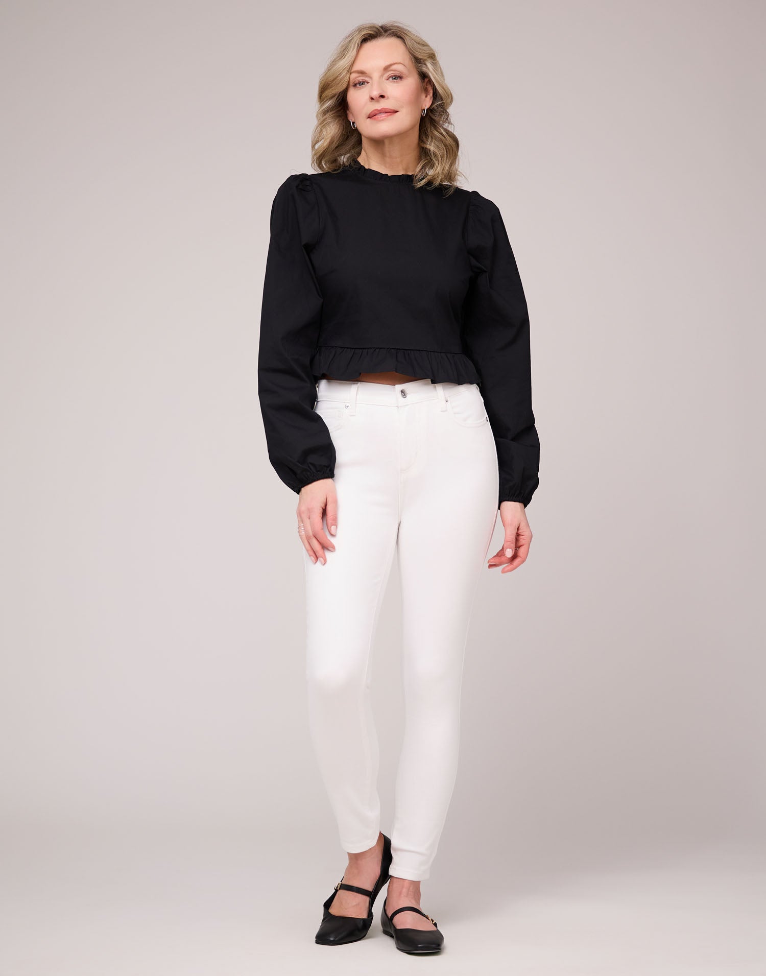 RACHEL SKINNY JEANS / WHITE SHELL