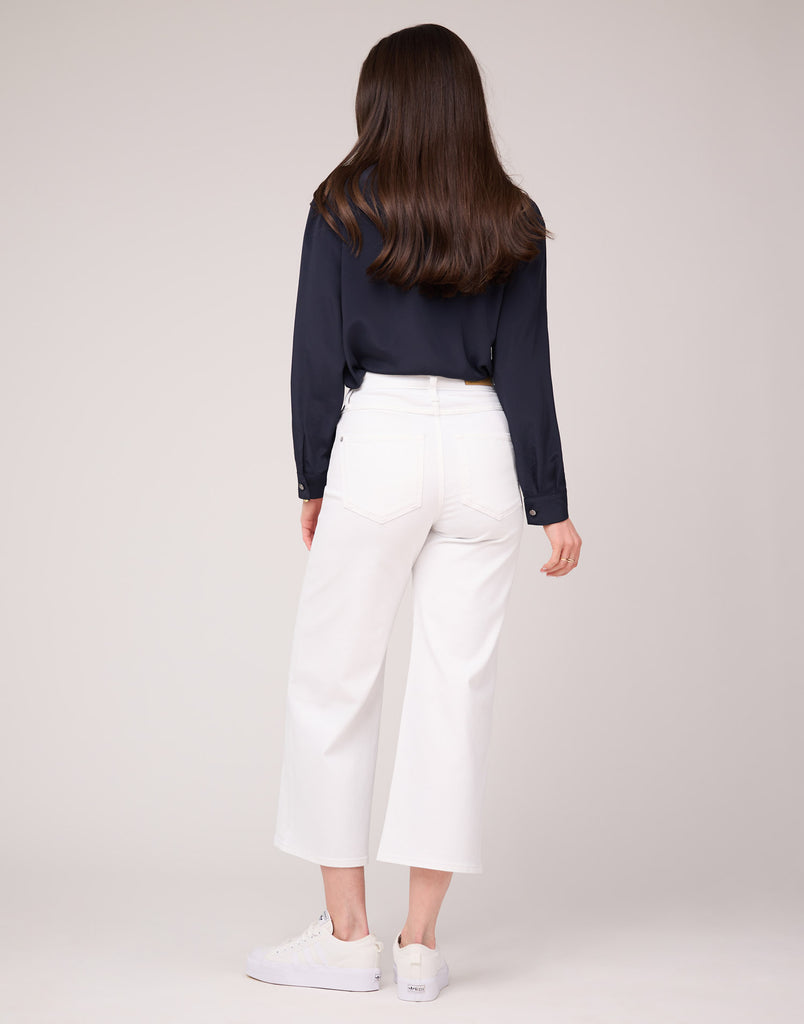 LILY WIDE LEG JEANS / WHITE SHELL