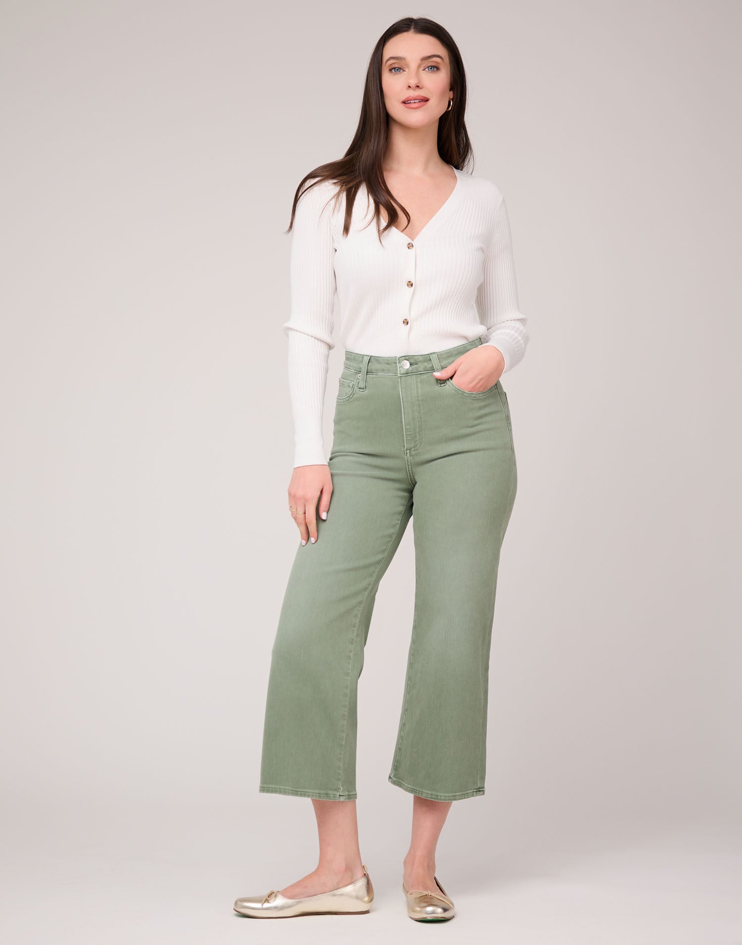 LILY WIDE LEG JEANS / BEACH GRASS