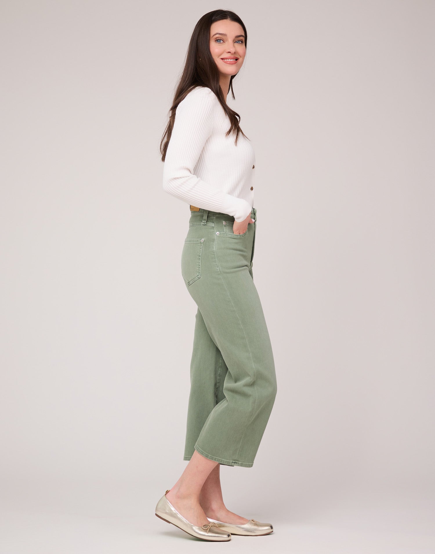 LILY WIDE LEG JEANS / BEACH GRASS