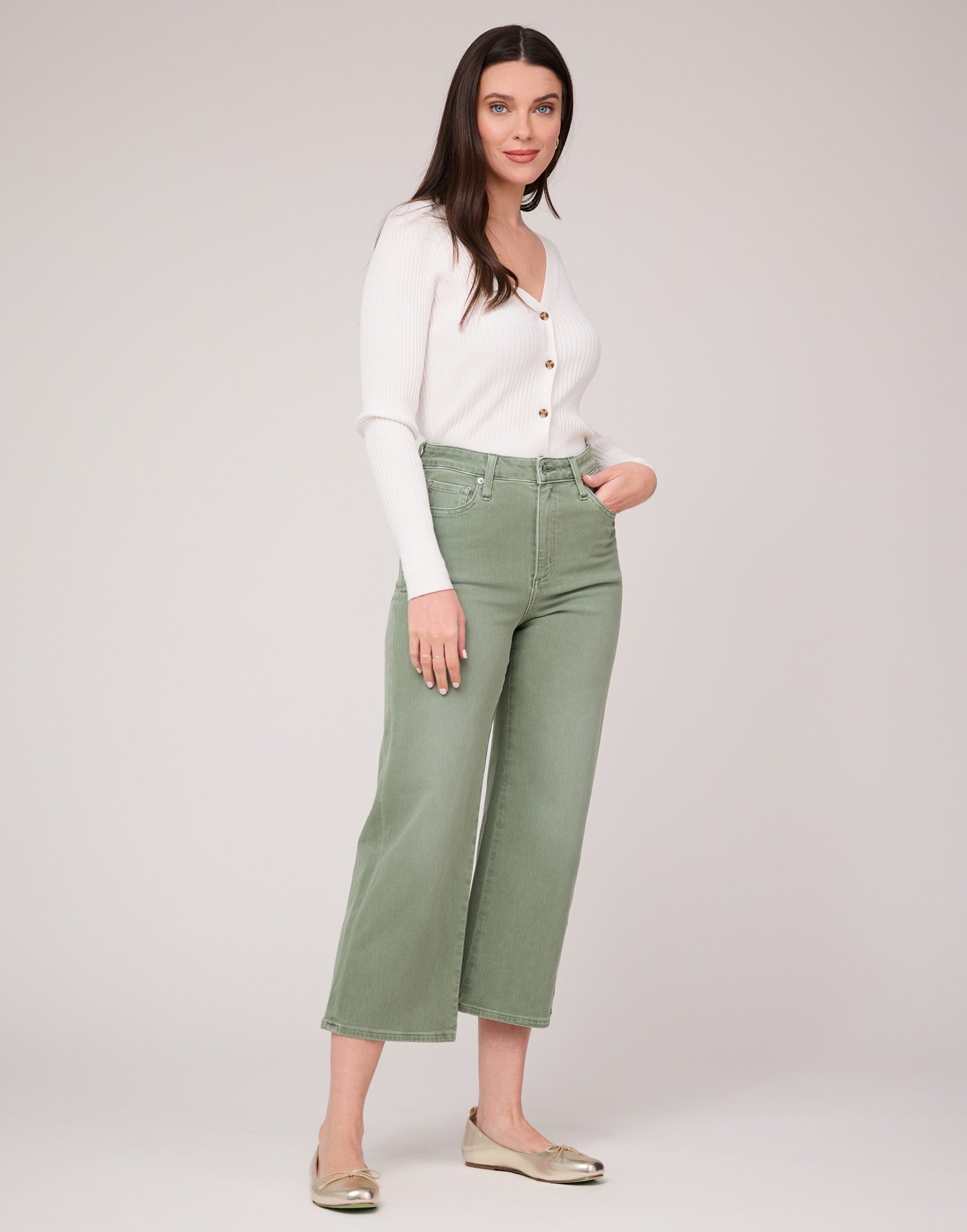 LILY WIDE LEG JEANS / BEACH GRASS