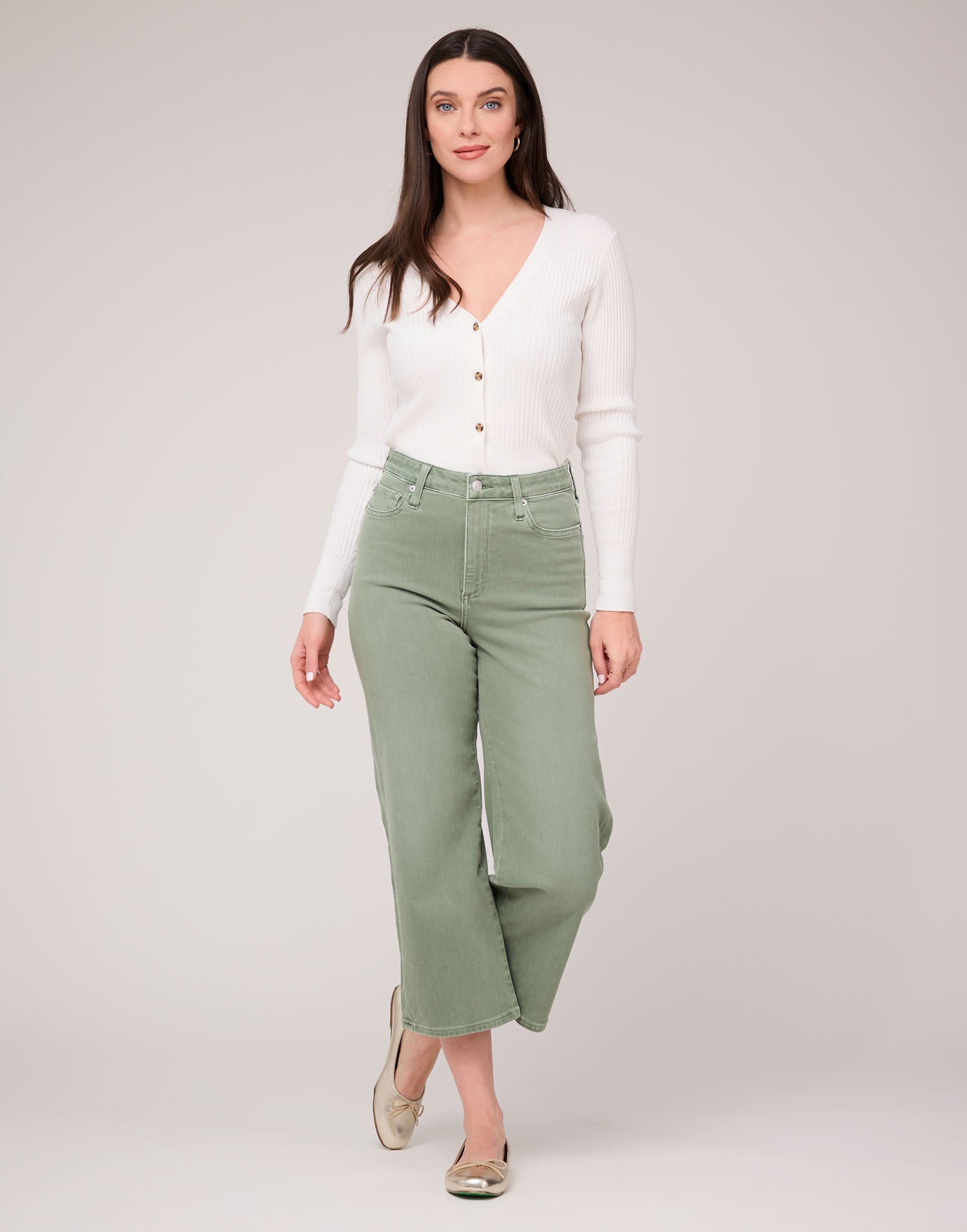 LILY WIDE LEG JEANS / BEACH GRASS