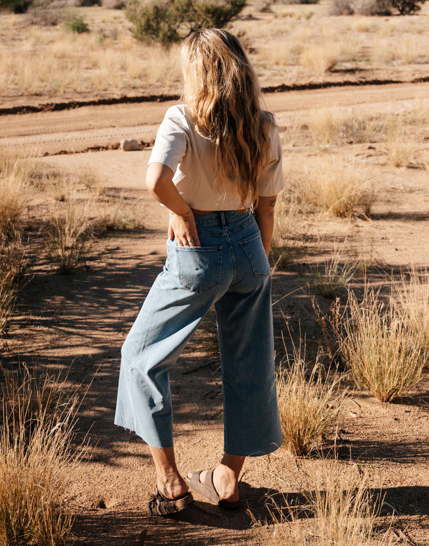 LILY WIDE LEG JEANS / BLUE WAVES