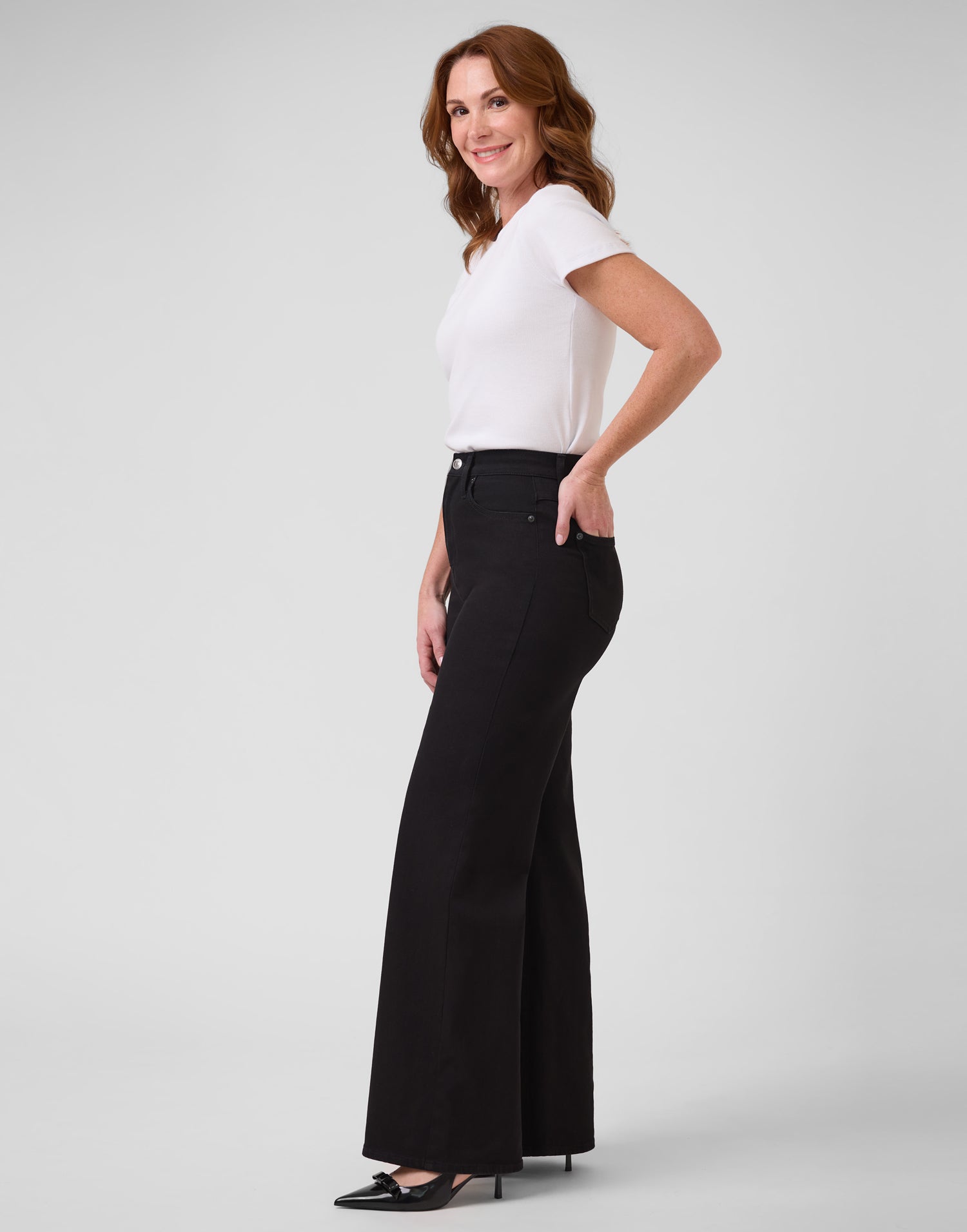 LILY WIDE LEG JEANS / BLACK