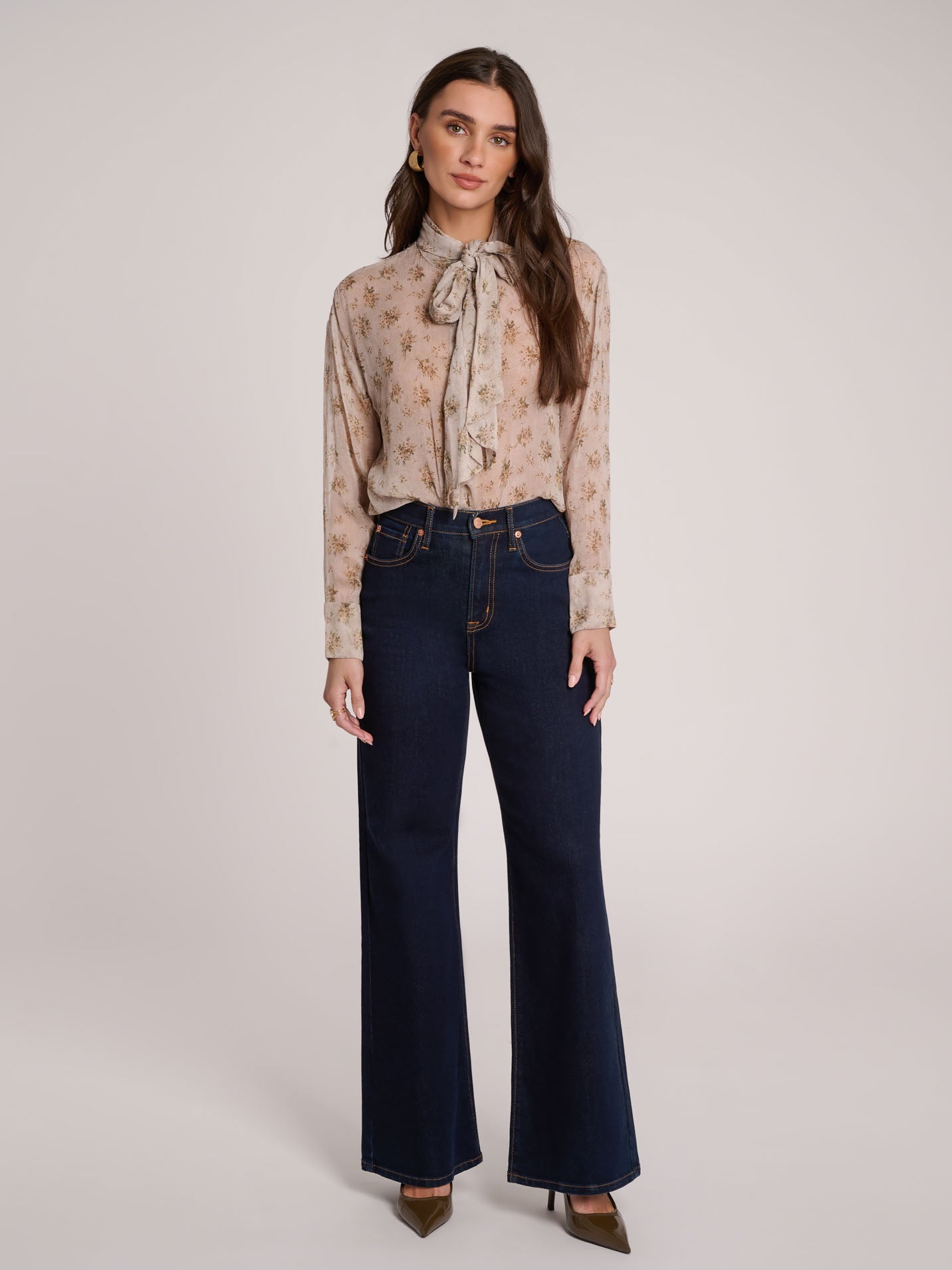 LILY WIDE LEG JEANS / BLUE BUTTERFLY