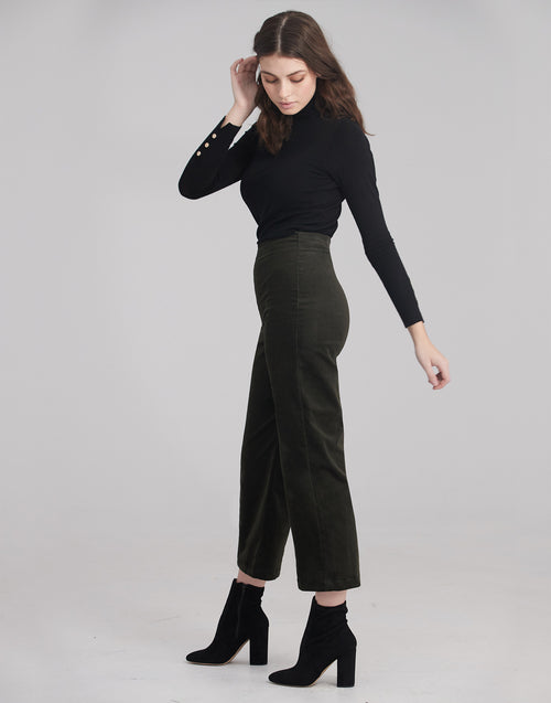 LILY WIDE LEG CORDUROY / Pine | Yoga Jeans