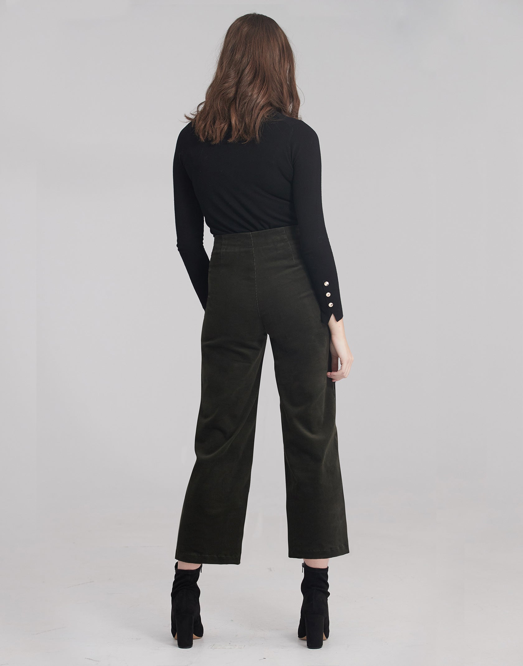 LILY WIDE LEG CORDUROY / Pine | Yoga Jeans